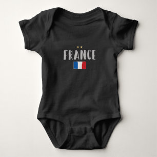 Frankreich Fußball Fan-Shirt Französische Flagge Baby Strampler