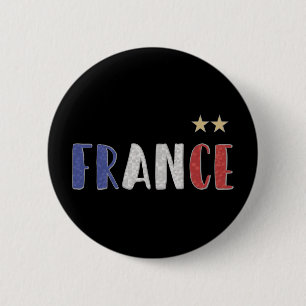 Frankreich Fußball Fan Shirt Französische Flagge Button