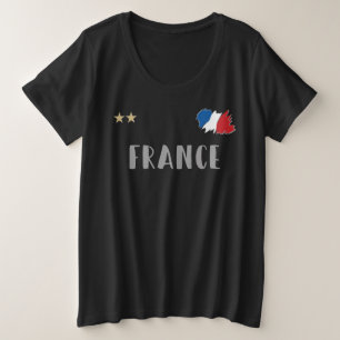 Frankreich Fußball Fan-Shirt Französische Flagge Große Größe T-Shirt