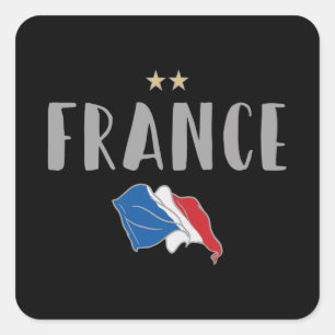 Frankreich Fußball Fan Shirt Französische Flagge Quadratischer Aufkleber