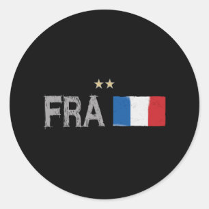 Frankreich Fußball Fan Shirt Französische Flagge Runder Aufkleber