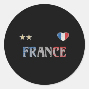 Frankreich Fußball Fan Shirt Französische Flagge Runder Aufkleber