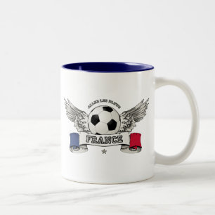 Frankreich-Fußball-nationales Team-Anhänger-Tass Zweifarbige Tasse