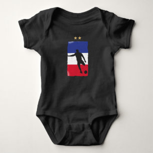 Frankreich Fußball-Shirt Französisch-Flagge Baby Strampler