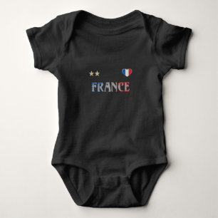 Frankreich Fußball-Shirt Französisch-Flagge Baby Strampler