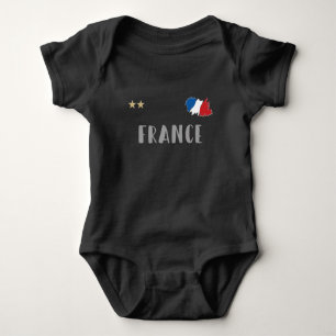 Frankreich Fußball-Shirt Französisch-Flagge Baby Strampler