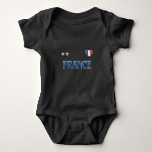 Frankreich Fußball-Shirt Französisch-Flagge Baby Strampler