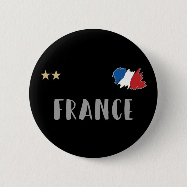Frankreich Fußball-Shirt Französisch-Flagge Button (Vorderseite)