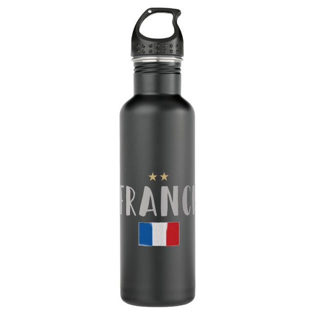 Frankreich Fußball-Shirt Französisch-Flagge Edelstahlflasche (Vorderseite)