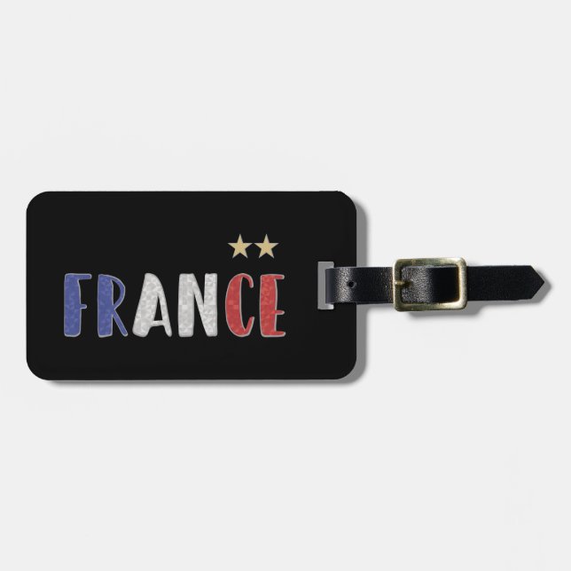 Frankreich Fußball-Shirt Französisch-Flagge Gepäckanhänger (Vorderseite horizontal)