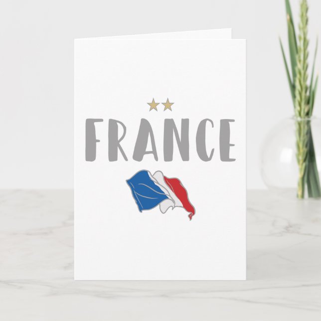 Frankreich Fußball-Shirt Französisch-Flagge Karte (Vorderseite)