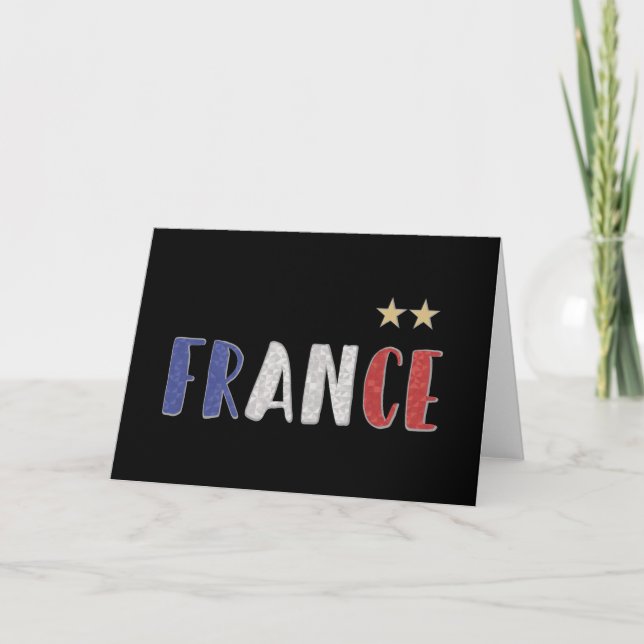 Frankreich Fußball-Shirt Französisch-Flagge Karte (Vorderseite)