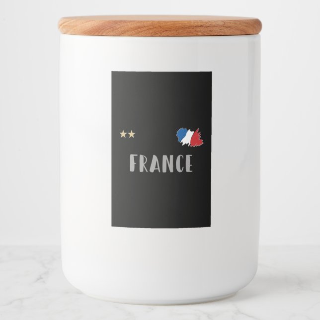 Frankreich Fußball-Shirt Französisch-Flagge Lebensmitteletikett (Vorderseite)