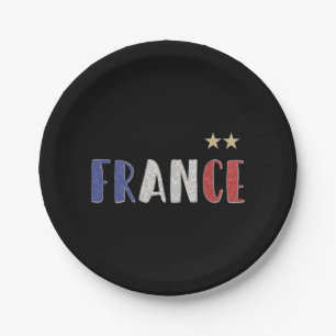 Frankreich Fußball-Shirt Französisch-Flagge Pappteller
