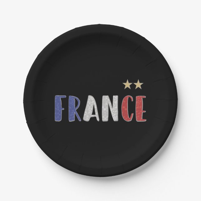 Frankreich Fußball-Shirt Französisch-Flagge Pappteller (Vorderseite)