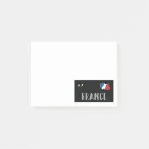 Frankreich Fußball-Shirt Französisch-Flagge Post-it Klebezettel