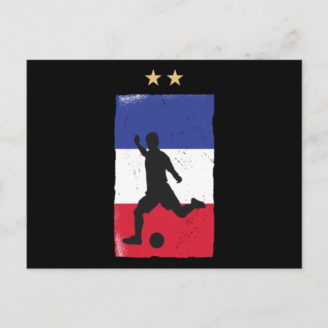 Frankreich Fußball-Shirt Französisch-Flagge Postkarte (Vorderseite)