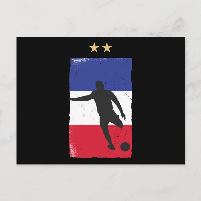 Frankreich Fußball-Shirt Französisch-Flagge Postkarte (Vorderseite)