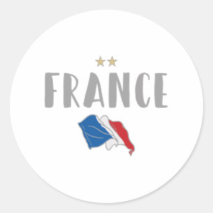 Frankreich Fußball-Shirt Französisch-Flagge Runder Aufkleber