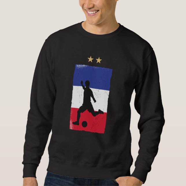 Frankreich Fußball-Shirt Französisch-Flagge Sweatshirt (Vorderseite)