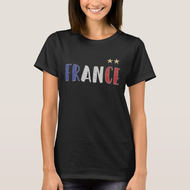 Frankreich Fußball-Shirt Französisch-Flagge T-Shirt (Vorderseite)