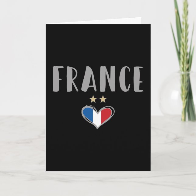 Frankreich Fußball-Shirt mit Herz Karte (Vorderseite)