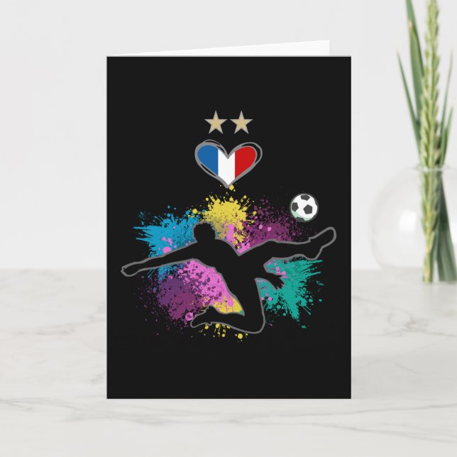 Frankreich Fußball-Shirt mit Herzschlag Karte (Vorderseite)