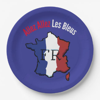 Frankreich Fußballfans Allez Les Bleus Party Telle Pappteller