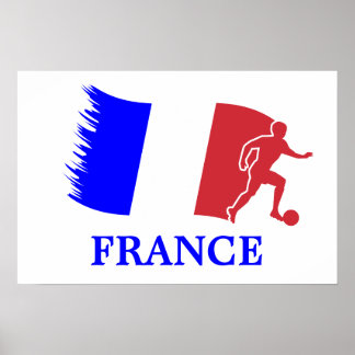 Frankreich - Fußballflagge Poster