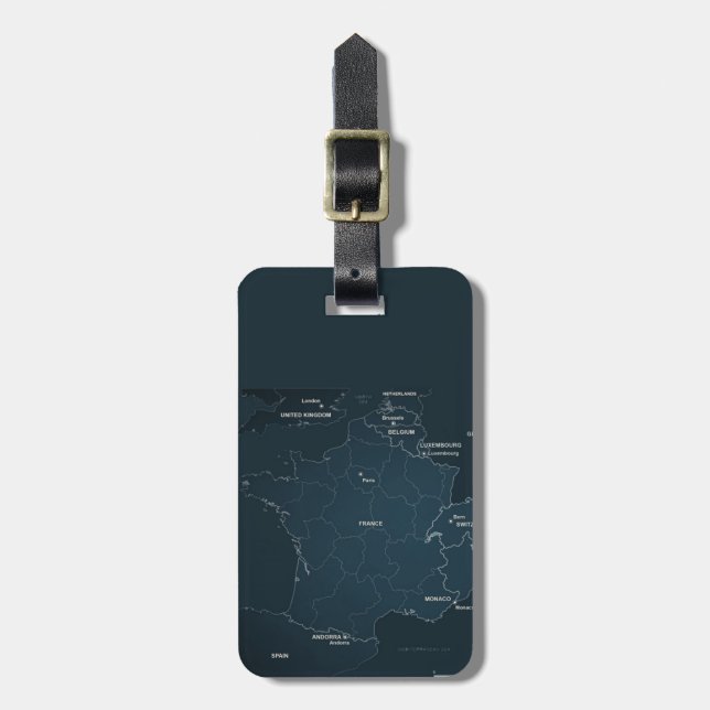 Frankreich Gepäckanhänger mit Ledergurt (Vorderseite vertikal)