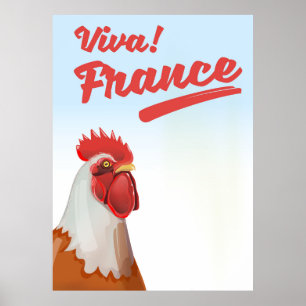 Frankreich Hahn Reiseposter Poster