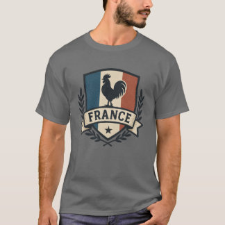 Frankreich Hahn Vintage Schild lustig T-Shirt