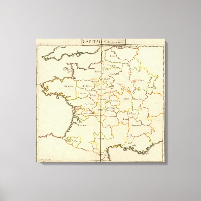 Frankreich Hauptstädte Leinwanddruck (Vorderseite)