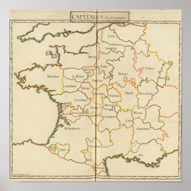 Frankreich Hauptstädte Poster (Vorne)