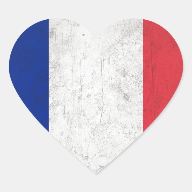 Frankreich Herz-Aufkleber (Vorderseite)