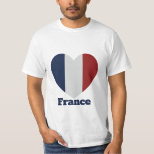 Frankreich Herz Flagge T-Shirt