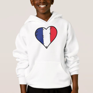 Frankreich Herz-Französisch-Flagge Hoodie