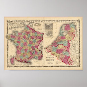 Frankreich, Holland und Belgien Poster