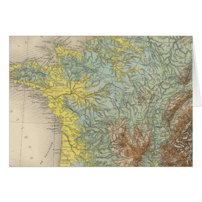 Frankreich hypsometrisch (Vorderseite (Horizontal))