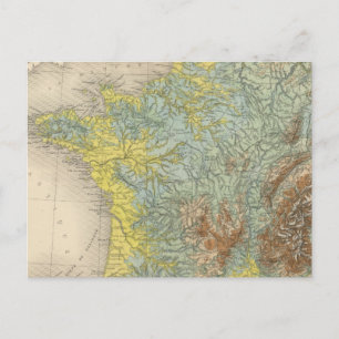 Frankreich hypsometrisch postkarte