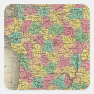 Frankreich, in den Abteilungen Quadratischer Aufkleber