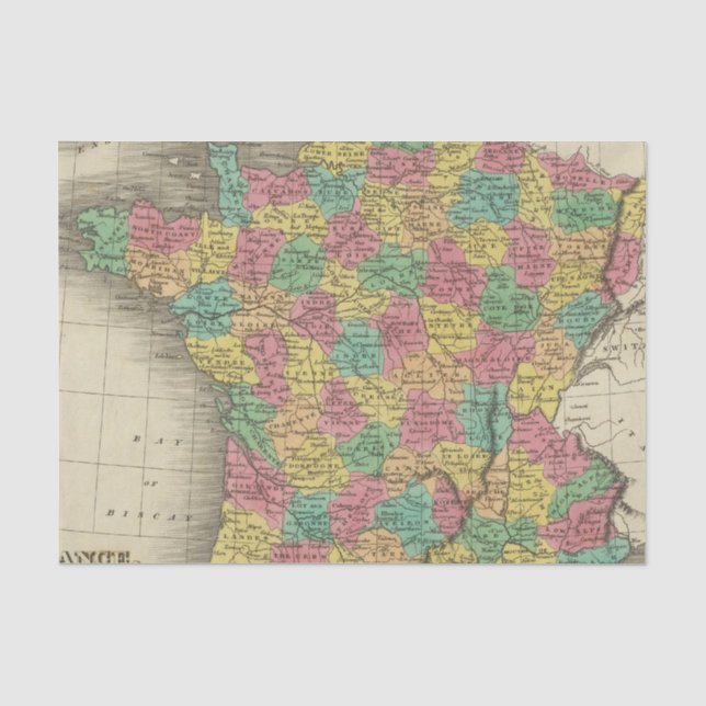 Frankreich, in den Abteilungen Seidenpapier (Vorderseite)