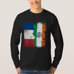 Frankreich Indien Flaggen Halb Indische Französisc T-Shirt
