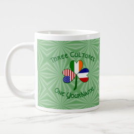 Frankreich Irland USA Kleeblatt Flag Personalisier Jumbo-Tasse