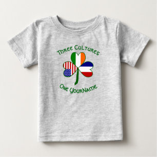Frankreich Irland USA Kleeblatt Flagge Personalisi Baby T-shirt