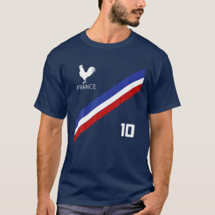Frankreich Jersey Number Ten Soccer French Futbol  T-Shirt