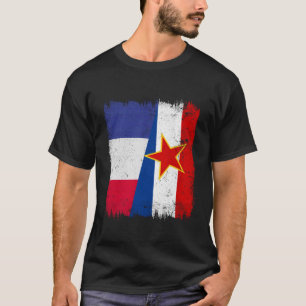 Frankreich Jugoslawien Halbflagge Französisch Jugo T-Shirt