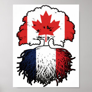 Frankreich - kanadisches Tree-Roots-Flag in Kanada Poster