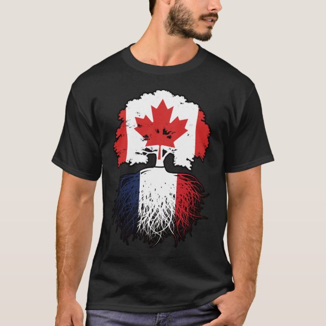 Frankreich - kanadisches Tree-Roots-Flag in Kanada T-Shirt (Vorderseite)