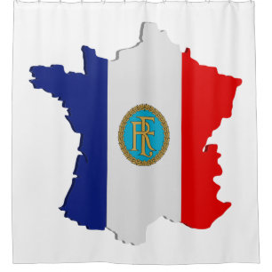 Frankreich-Karte Duschvorhang